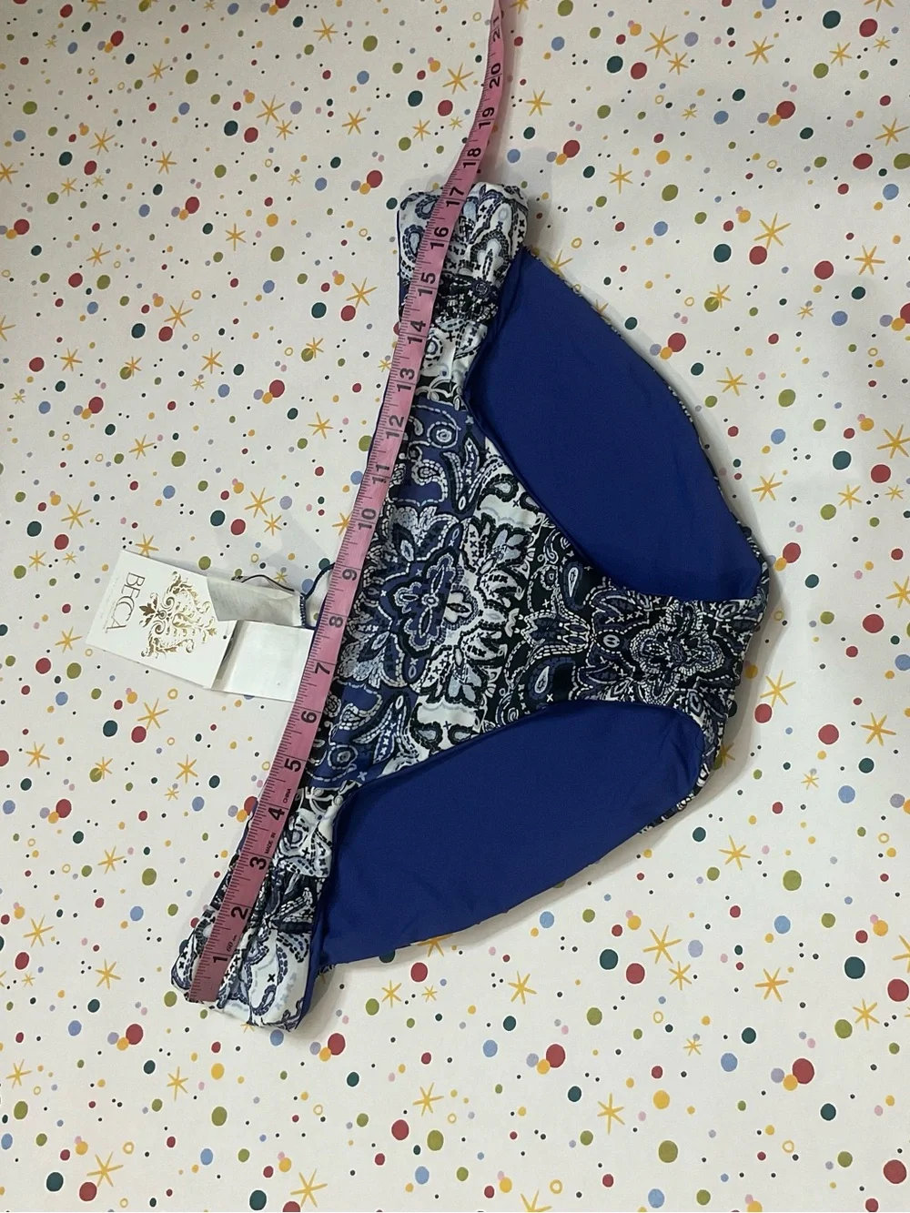 NWT Americana Reversible Shirred Side Tab Hipster Bikini Bottom Size XL Bandana